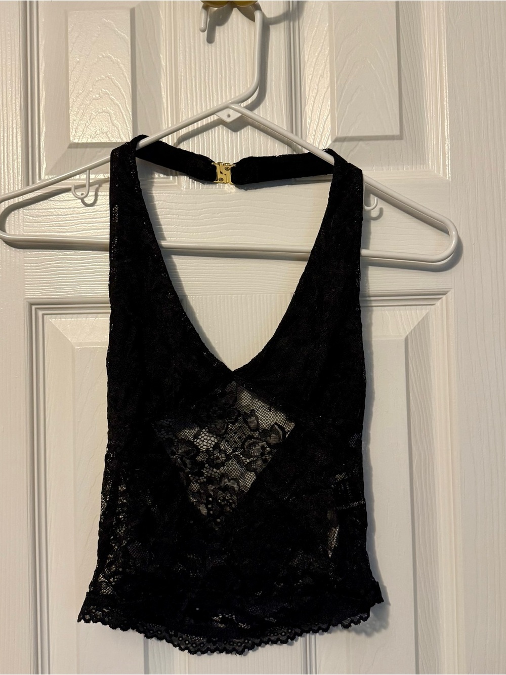 S Black Lace Backless V-Neck Women’s Going Out Top